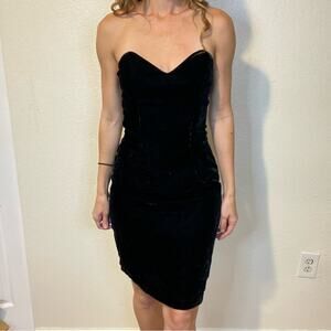 Vintage Chenelli Velvet Strapless Knee Length Dress Size 6